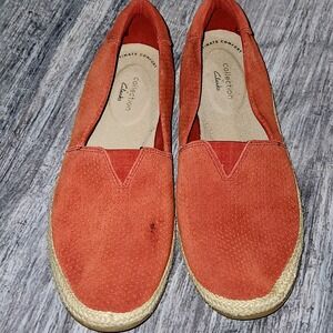 Clarks Collection Women's Suede‎ Espadrille Slip On Loafers Size 9M